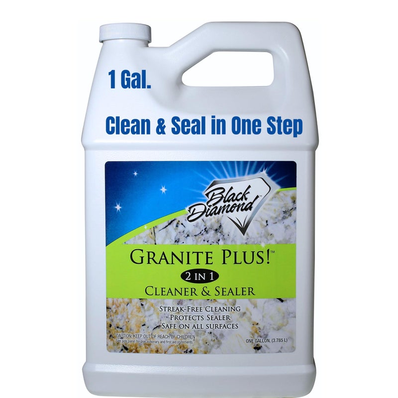 Black Diamond Stoneworks GRANITE PLUS! 2 in 1 Cleaner & Sealer for Granite, Marble, Travertine, Limestone, Ready to Use! (1-Gallon) - Image 1
